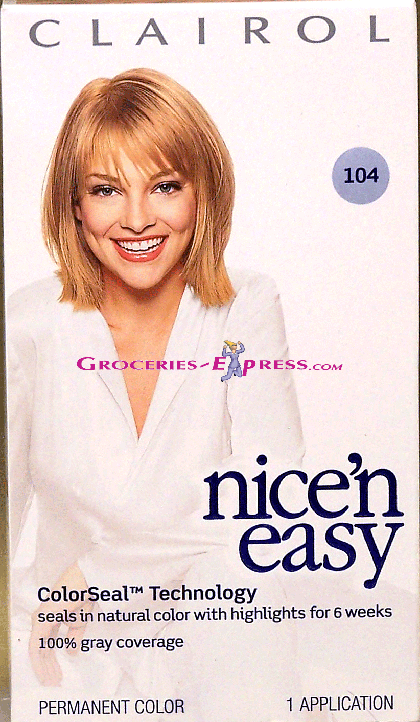 Clairol&nbsp;nice 'n easy&nbsp;permanent hair color application, natural medium golden blonde 104 Full-Size Picture